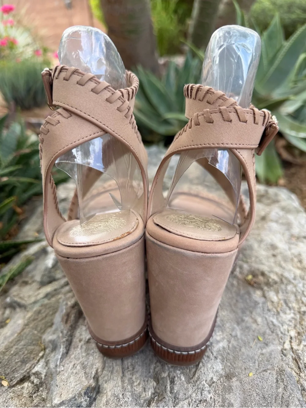 Vince Camuto Sandals Wedge Heeled Braided-Strap Wedge Sandals in Almond